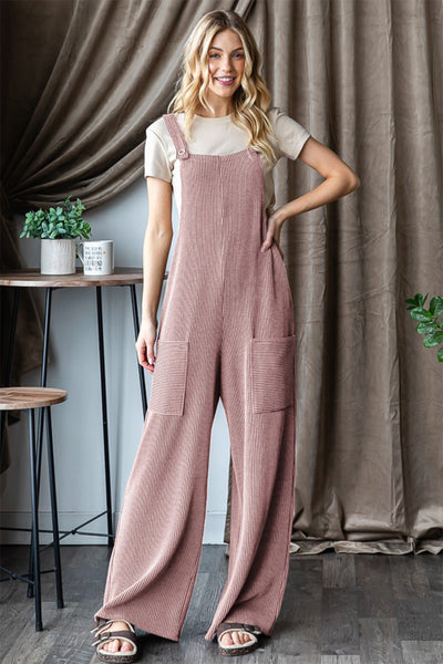 Heimish Full Size Ribbed Front Pocket Sleeveless Jumpsuit Trendsi OMDEL.COM