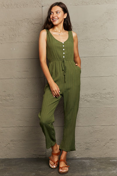 Perfee Tied Sleeveless Jumpsuit with Pockets - OMDEL.COM