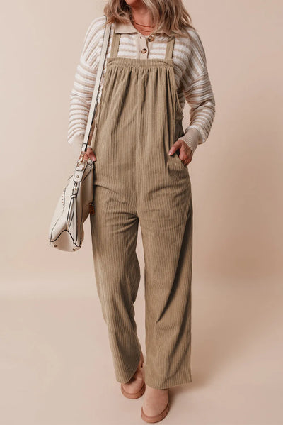 Square Neck Wide Strap Overalls Trendsi OMDEL.COM