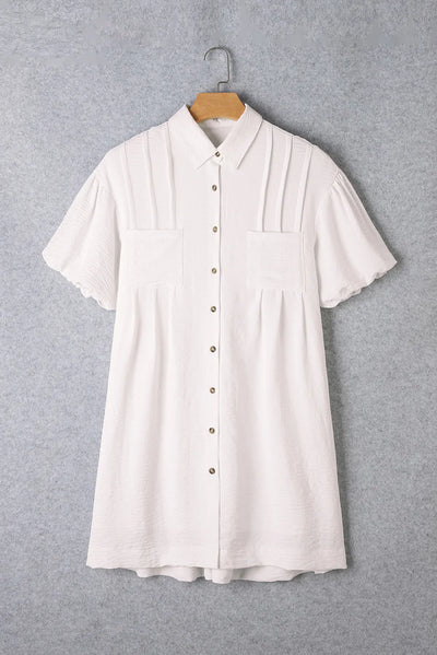 Collared Neck Short Sleeve Mini Dress Trendsi OMDEL.COM