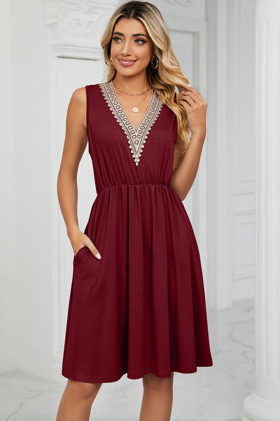 Pocketed V-Neck Wide Strap Dress Trendsi OMDEL.COM