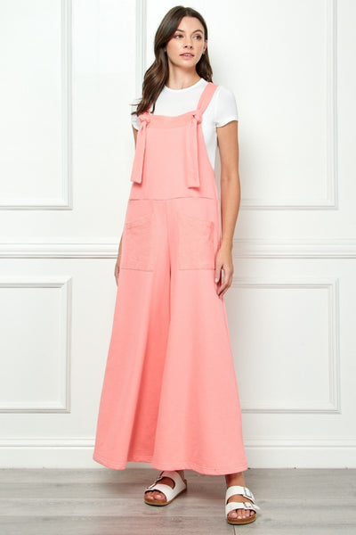 Veveret Wide Strap French Terry Overalls Trendsi OMDEL.COM