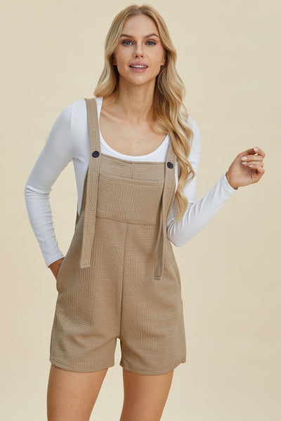 Double Take Full Size Texture Sleeveless Romper Trendsi OMDEL.COM