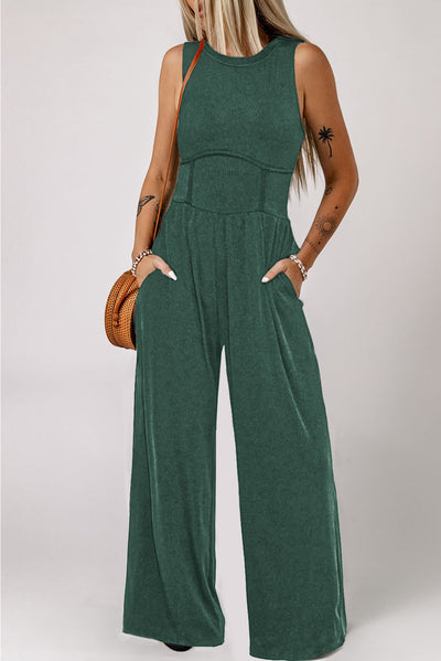 Round Neck Sleeveless Jumpsuit Trendsi OMDEL.COM