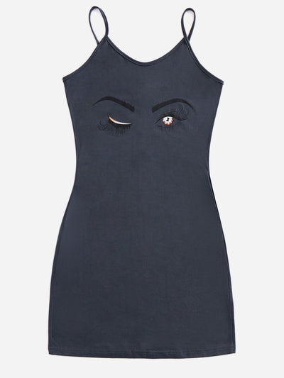 Graphic Scoop Neck Mini Cami Dress Trendsi OMDEL.COM