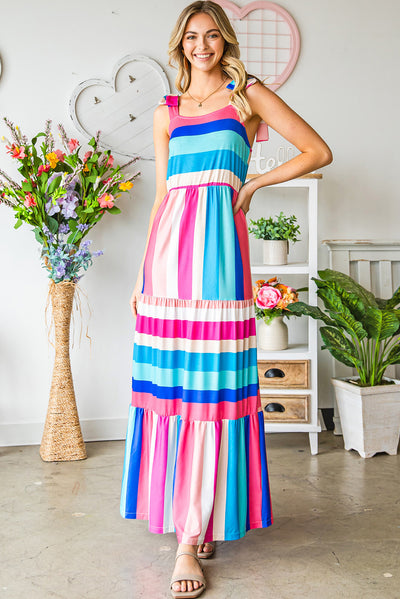 Striped Sleeveless Maxi Dress Trendsi OMDEL.COM