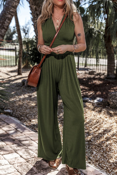 V-Neck Sleeveless Wide Leg Jumpsuit Trendsi OMDEL.COM