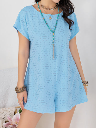 Round Neck Short Sleeve Romper Trendsi OMDEL.COM