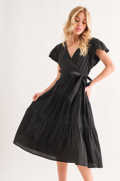 And The Why Textured Tiered Midi Dress Trendsi OMDEL.COM