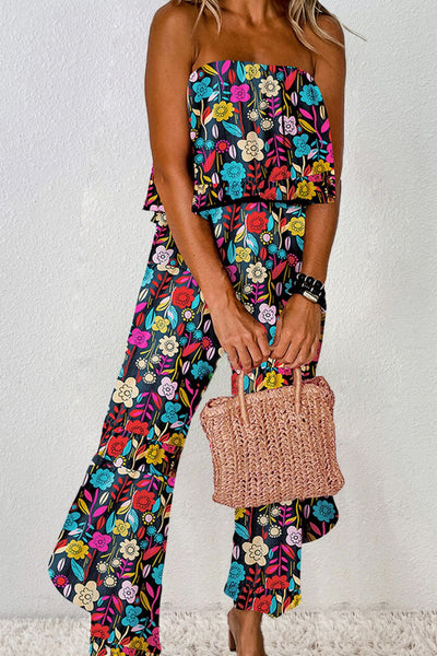 Printed Tube Wide Leg Jumpsuit Trendsi OMDEL.COM