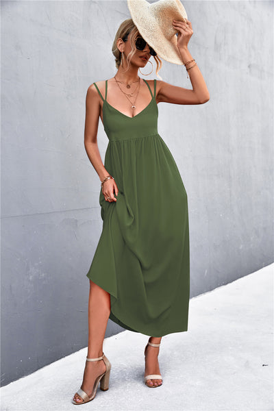 Double Strap Tie Back Dress Trendsi OMDEL.COM