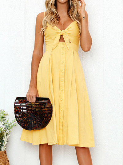 Cutout Smocked Sweetheart Neck Cami Dress Trendsi OMDEL.COM