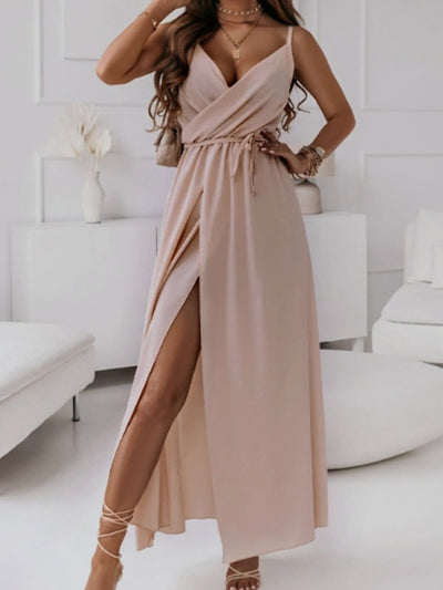 Honey Tied Surplice Sleeveless Midi Cami Dress Trendsi OMDEL.COM