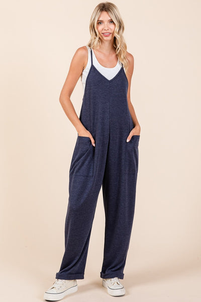 Mittoshop Patch Pocket Wide Leg Sleeveless Jumpsuit - OMDEL.COM