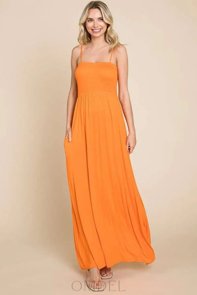 Culture Code Full Size Smocked Cami Maxi Dress with Pockets Trendsi OMDEL.COM