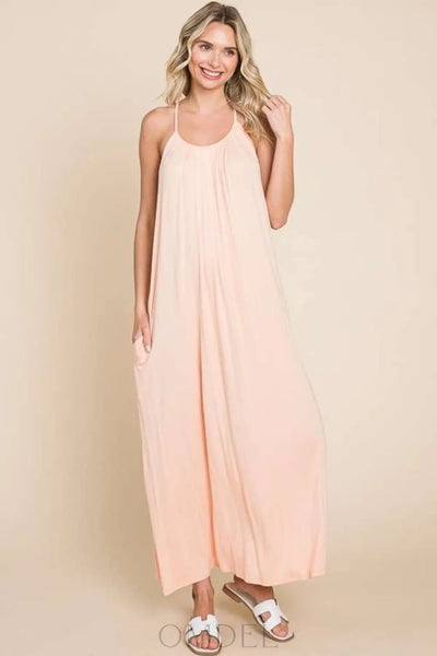 Culture Code Full Size Tie Back Maxi Cami Dress Trendsi OMDEL.COM