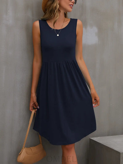 FAM-FAM Round Neck Wide Strap Dress Trendsi OMDEL.COM