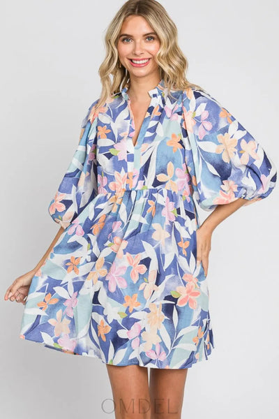 GeeGee Floral Print Mini Dress Trendsi OMDEL.COM