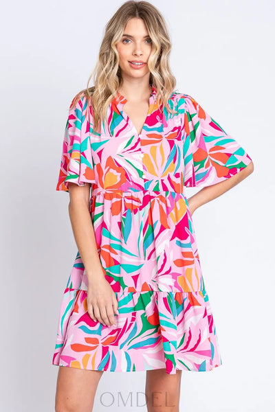 GeeGee Floral Ruffled Mini Dress Trendsi OMDEL.COM