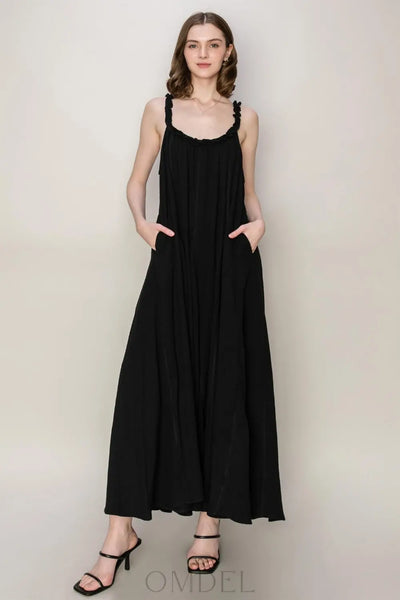 HYFVE Frill Sleeveless A-Line Maxi Dress Trendsi OMDEL.COM