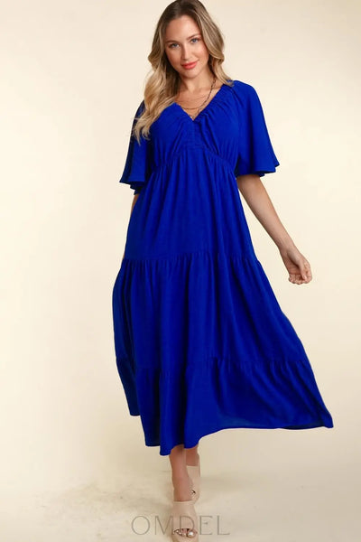 Haptics Tiered Babydoll Maxi Dress with Side Pocket Trendsi OMDEL.COM