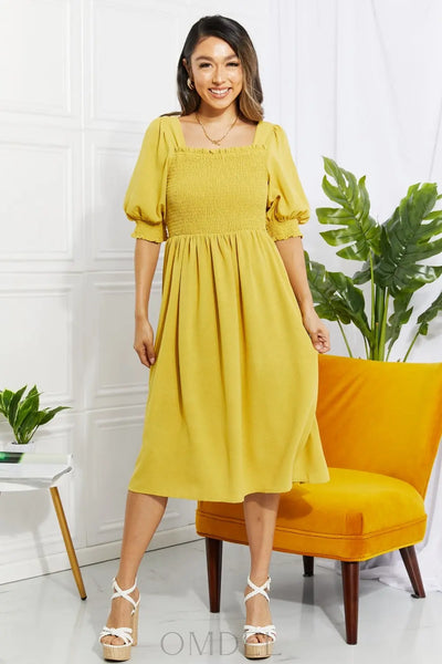 ODDI Full Size Love You Forever Square Neck Midi Dress Trendsi OMDEL.COM