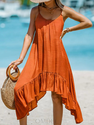 Perfee Ruffled Scoop Neck Sleeveless Dress Trendsi OMDEL.COM