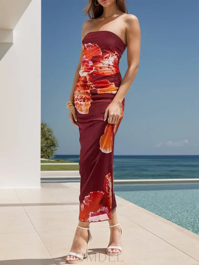 Printed Tube Sleeveless Maxi Dress Trendsi OMDEL.COM