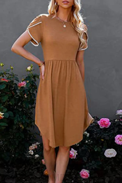 Round Neck Short Sleeve Dress Trendsi OMDEL.COM