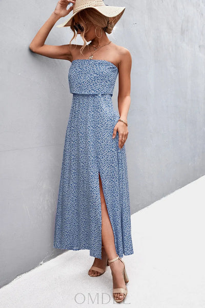 Strapless Split Maxi Dress Trendsi OMDEL.COM