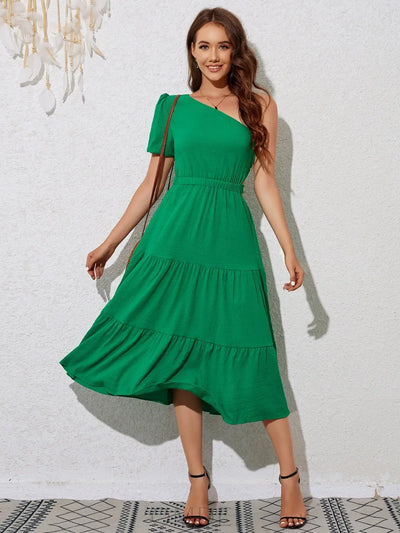 Tied Single Shoulder Midi Dress Trendsi OMDEL.COM