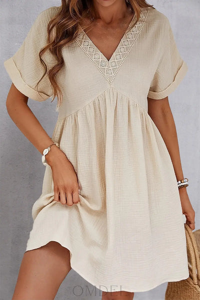 V-Neck Short Sleeve Dress Trendsi OMDEL.COM