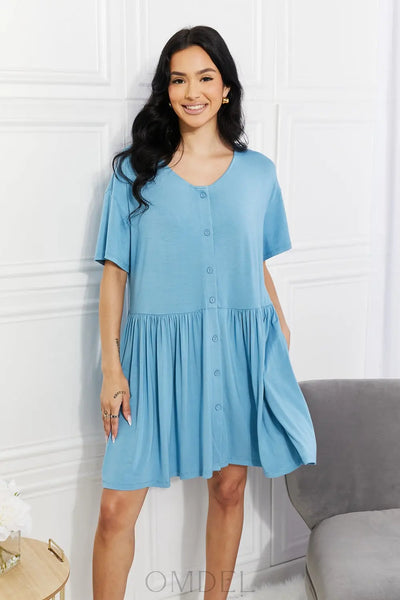 Yelete Full Size Oh Sweet Spring Button Up Flare Dress Trendsi OMDEL.COM