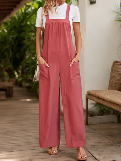 Perfee Square Neck Wide Strap Overalls Trendsi OMDEL.COM