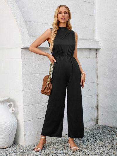 Cutout Tied Wide Leg Sleeveless Jumpsuit Trendsi OMDEL.COM