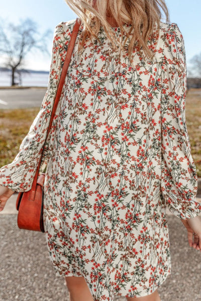 Floral Round Neck Long Sleeve Dress Trendsi OMDEL.COM