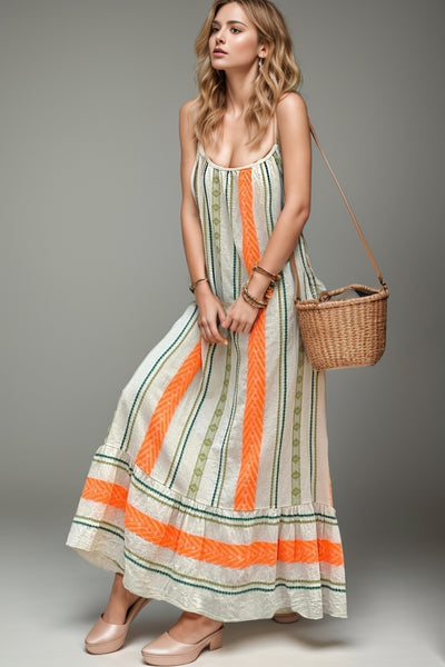 Ruffle Hem Printed Spaghetti Strap Cami Dress Trendsi OMDEL.COM