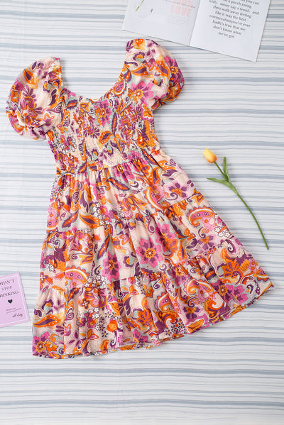 Floral Smocked Tiered Dress Trendsi OMDEL.COM