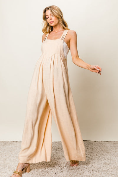 BiBi Texture Sleeveless Wide Leg Jumpsuit Trendsi OMDEL.COM