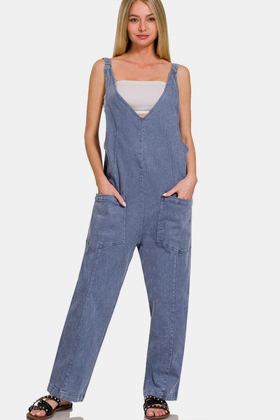 Zenana Pocketed Wide Strap Jumpsuit - OMDEL.COM