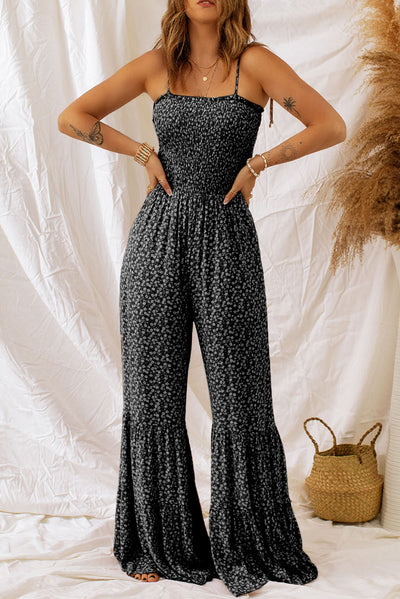 Floral Spaghetti Strap Wide Leg Jumpsuit Trendsi OMDEL.COM